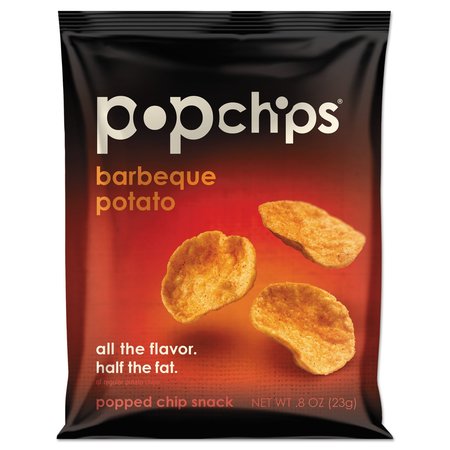 Popchips Potato Chips, BBQ Flavor, .8 oz Bag, PK24 72200